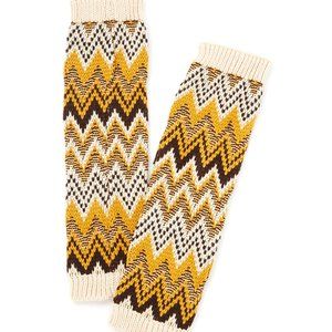 Yellow Chevron Arm Warmer with thumb holes